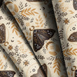 Load image into Gallery viewer, Boho Moth Fabric, Nature-Inspired Textiles, Botanical Insect Material, Earthy Upholstery Fabric by the Yard for Home Décor