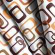 Load image into Gallery viewer, Retro Geometric Fabric, Mid Century Modern Textiles, Orange Brown Pattern Upholstery Material by the Yard, Vintage Mod Decor Fabric