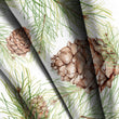 Load image into Gallery viewer, Pinecone Fabric, Woodland Textiles, Evergreen Upholstery Material by the Yard, Winter Forest Botanical Fabric for Rustic Cabin Décor