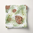 Load image into Gallery viewer, Pinecone Fabric, Woodland Textiles, Evergreen Upholstery Material by the Yard, Winter Forest Botanical Fabric for Rustic Cabin Décor