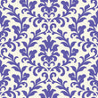Load image into Gallery viewer, Blue Damask Fabric, Elegant Scroll Textiles, Vintage Pattern Material, Baroque Upholstery Fabric by the Yard for Home Décor