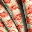 Load image into Gallery viewer, Peach Rose Floral Fabric, Romantic Botanical Textiles, Soft Bloom Material, Cottage Upholstery Fabric by the Yard for Home Décor