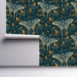 Load image into Gallery viewer, Moody Moth Wallpaper – Night Garden Botanical Pattern, Celestial Insect Design, Dark Floral Wall Decor, Vintage Inspired Wallpaper