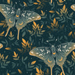 Load image into Gallery viewer, Moody Moth Wallpaper – Night Garden Botanical Pattern, Celestial Insect Design, Dark Floral Wall Decor, Vintage Inspired Wallpaper