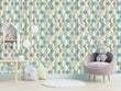 Load image into Gallery viewer, Modern Diamond Wallpaper – Soft Geometric Pattern in Blue, Beige and Gray, Mid Century Style Wall Decor, Minimalist Wallpaper