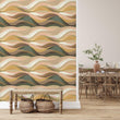 Load image into Gallery viewer, Abstract Landscape Wallpaper – Organic Modern Hills Pattern in Neutral Earth Tones, Mid Century Inspired Wall Decor Wallpaper