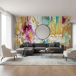 Load image into Gallery viewer, Abstract Fluid Art Wallpaper – Colorful Resin Inspired Pattern in Teal, Gold and Magenta, Modern Statement Wall Decor