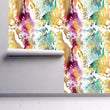Load image into Gallery viewer, Abstract Fluid Art Wallpaper – Colorful Resin Inspired Pattern in Teal, Gold and Magenta, Modern Statement Wall Decor
