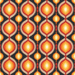 Load image into Gallery viewer, Retro Mod Geometric Wallpaper – Mid Century Modern Orange & Mustard Pattern, 70s Atomic Wallcovering
