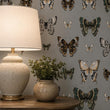 Load image into Gallery viewer, Butterfly Wallpaper – Vintage Entomology Wallcovering, Moody Botanical Decor, Nature Inspired Accent Wall, Victorian Inspired