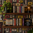 Load image into Gallery viewer, Arlo Vintage Retro Tape Cassette Peel and Stick and Traditional Wallpaper