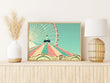 Load image into Gallery viewer, Vintage Carnival Ferris Wheel Wall Art Print