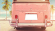 Load image into Gallery viewer, Retro Pink Vintage Van on Beach Samsung Frame TV Art