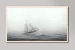 Load image into Gallery viewer, Black and White Sailboat in Misty Sea Samsung Frame TV Digital Art