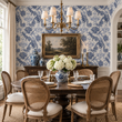 Load image into Gallery viewer, Erma Blue Victorian Pheasant Botanical Peel and Stick and Traditional Wallpaper

