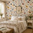 Load image into Gallery viewer, Anna's Garden Butterfly Garden Botanical Peel and Stick and Traditional Wallpaper

