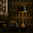 Load image into Gallery viewer, Neve Avenue Gold Art Deco Peel and Stick and Traditional Wallpaper
