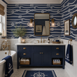 Load image into Gallery viewer, Knots Cove Blue and White Nautical Peel and Stick and Traditional Wallpaper
