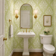 Load image into Gallery viewer, Bennington Street Green Victorian Damask Peel and Stick and Traditional Wallpaper
