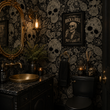 Load image into Gallery viewer, Tower Place Gothic Skull Peel and Stick and Traditional Wallpaper
