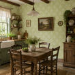 Load image into Gallery viewer, Bennington Street Green Victorian Damask Peel and Stick and Traditional Wallpaper
