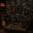 Load image into Gallery viewer, Tower Place Gothic Skull Peel and Stick and Traditional Wallpaper
