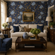 Load image into Gallery viewer, Jennifer Blue Floral Cottage Peel and Stick and Traditional Wallpaper
