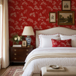 Load image into Gallery viewer, Tallis Court Red Floral Peel and Stick and Traditional Wallpaper
