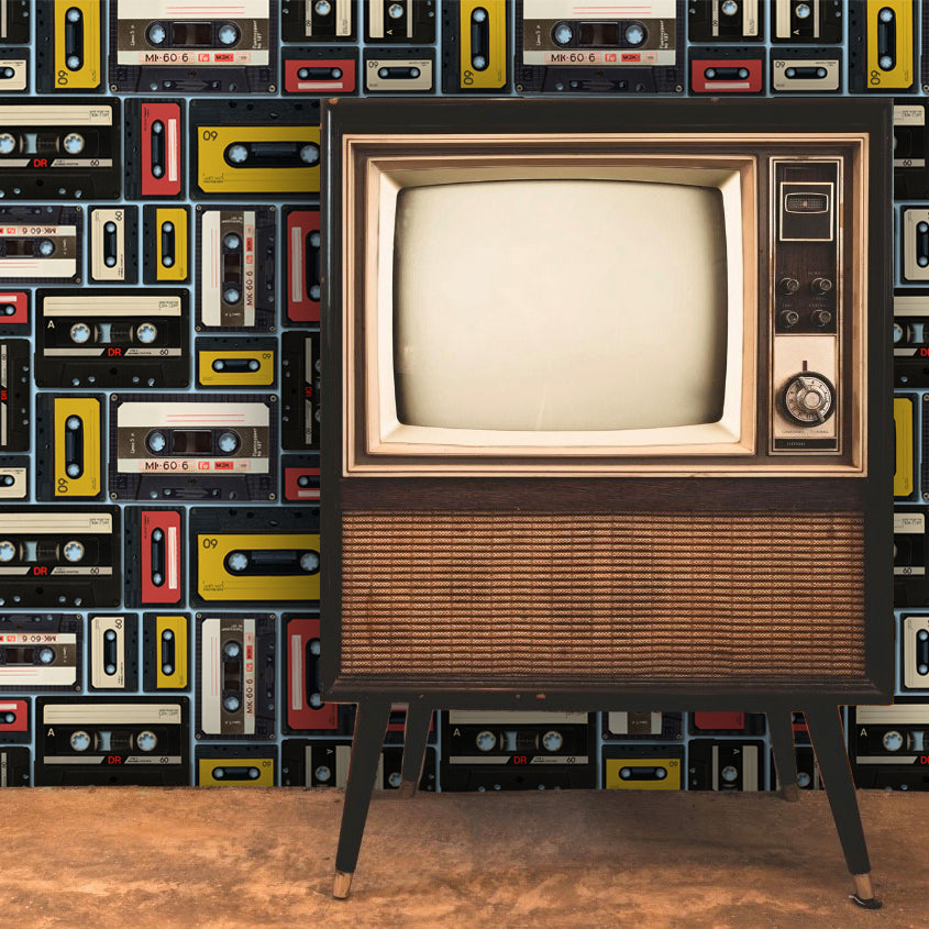 Arlo Vintage Retro Tape Cassette Wallpaper
