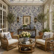 Load image into Gallery viewer, Abberely Mews Victorian Blue Toile Peel and Stick and Traditional Wallpaper
