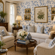 Load image into Gallery viewer, Pleydell Court Blue Botanical Peel and Stick and Traditional Wallpaper

