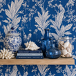 Load image into Gallery viewer, Winifred Street Blue Tropical Chinoiserie Peel and Stick and Traditional Wallpaper
