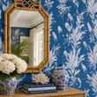 Load image into Gallery viewer, Winifred Street Blue Tropical Chinoiserie Peel and Stick and Traditional Wallpaper
