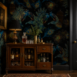 Load image into Gallery viewer, Beatty Mews Black Victorian Peacock Peel and Stick and Traditional Wallpaper
