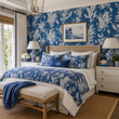 Load image into Gallery viewer, Winifred Street Blue Tropical Chinoiserie Peel and Stick and Traditional Wallpaper
