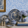 Load image into Gallery viewer, Swan Lane Blue Vintage Floral Peel and Stick and Traditional Wallpaper
