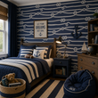 Load image into Gallery viewer, Knots Cove Blue and White Nautical Peel and Stick and Traditional Wallpaper
