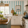 Load image into Gallery viewer, Natalie Blue Teal Striped Peel and Stick and Traditional Wallpaper
