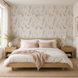 Load image into Gallery viewer, Anstey Road Pink and Green Botanical Peel and Stick and Traditional Wallpaper
