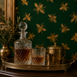 Load image into Gallery viewer, Bee Hive Gold and Green Moody Peel and Stick and Traditional Wallpaper

