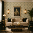 Load image into Gallery viewer, Regent Court Art Deco Geometric Fan Peel and Stick and Traditional Wallpaper

