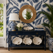 Load image into Gallery viewer, Brydon Walk Blue and White Tropical Palm Peel and Stick and Traditional Wallpaper
