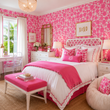 Load image into Gallery viewer, Ella Avenue Whimsical Bold Pink Peel and Stick and Traditional Wallpaper
