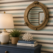 Load image into Gallery viewer, Mariner's Cove Teal and Brown Nautical Striped Peel and Stick and Traditional Wallpaper
