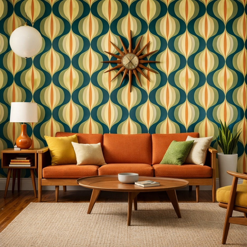 Martha Retro Mid-Century Modern Vintage Peel and Stick and