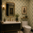 Load image into Gallery viewer, Regent Court Art Deco Geometric Fan Peel and Stick and Traditional Wallpaper
