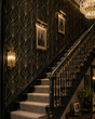 Load image into Gallery viewer, Anson Street Black and Gold Art Deco Peel and Stick and Traditional Wallpaper
