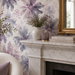 Load image into Gallery viewer, Sabine Purple Abstract Floral Watercolor Peel and Stick and Traditional Wallpaper
