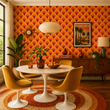 Load image into Gallery viewer, Ursula Street Orange Retro Peel and Stick and Traditional Wallpaper
