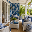 Load image into Gallery viewer, Winifred Street Blue Tropical Chinoiserie Peel and Stick and Traditional Wallpaper
